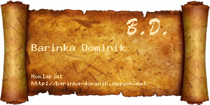 Barinka Dominik névjegykártya